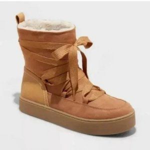 Universal Thread Brown Lace-Up Ankle Booties
